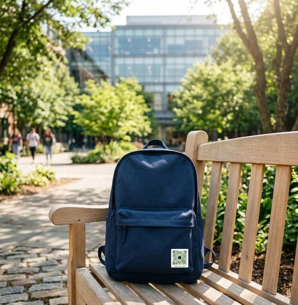 Backpack in university campus