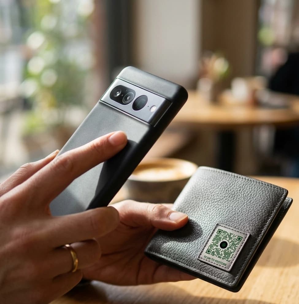 Smartphone scanning QR code